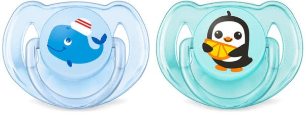 Philips Avent Lot de 2 Sucettes Orthodontiques Baleine et Pingouin - 6/18 mois