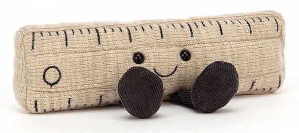Jellycat Peluche Règle Smart Stationery - 15 x 7 cm