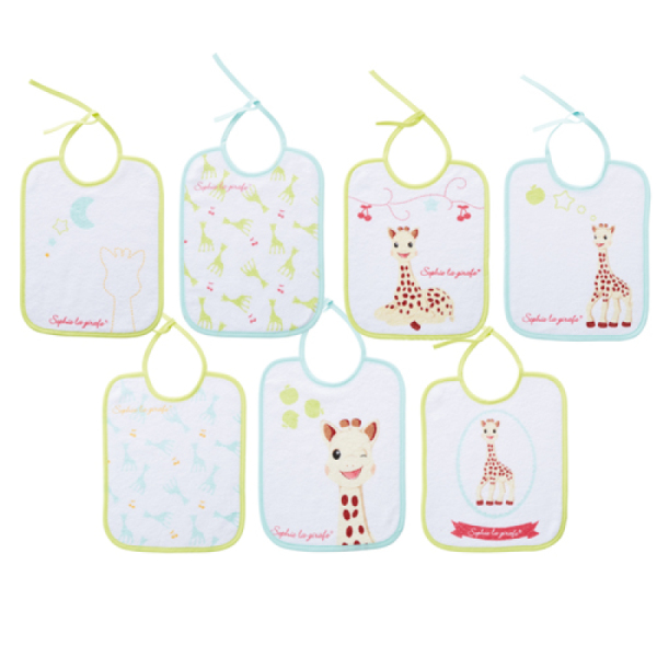 Babycalin Lot de 7 Bavoirs Naissance Sophie La Girafe