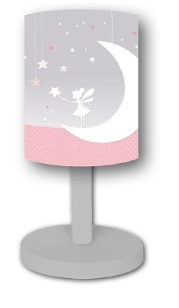  Lampe Petite Fille Grise et Rose