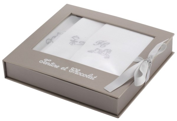 Tartine et Chocolat Coffret 3 Langes Gris Chiné Trousseau