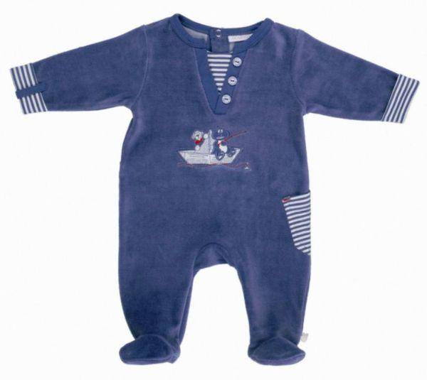 Noukies Pyjama Velours Bleu Bill et Bono BDM Boy