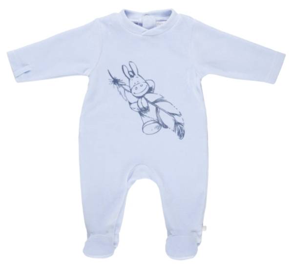 Noukies Pyjama Velours Bleu Paco Cocon Boy - 12 mois