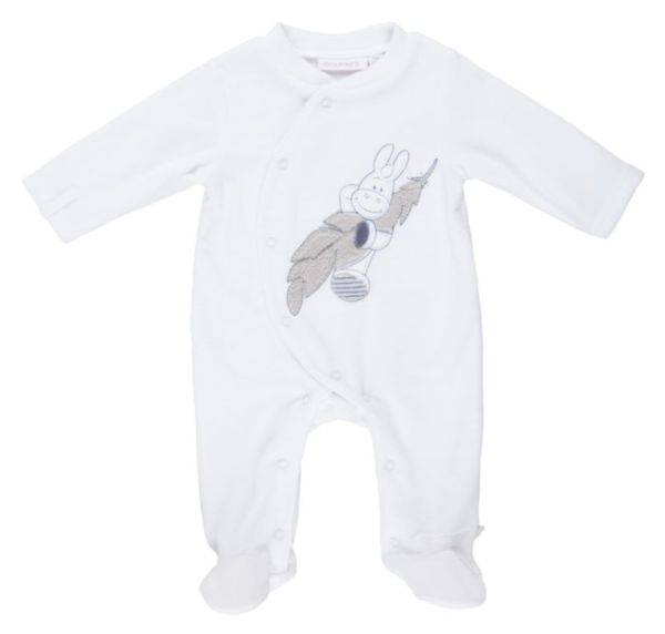 Noukies Pyjama Velours Blanc Paco Cocon Boy - 12 mois