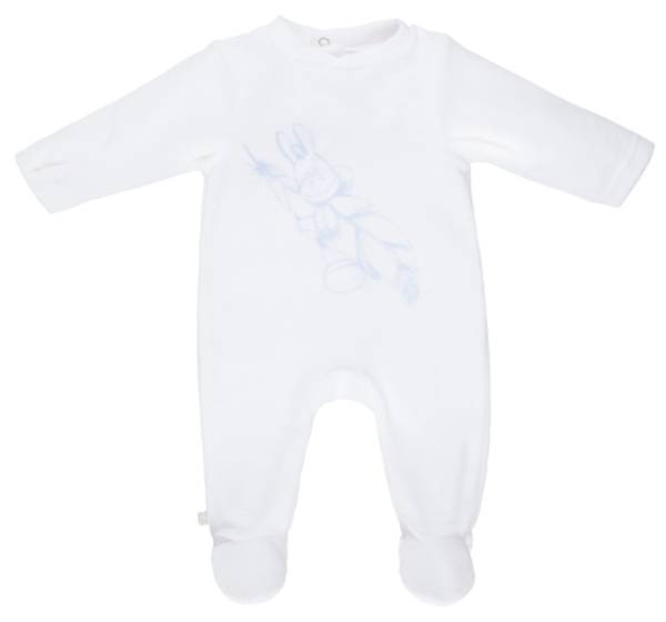 Noukies Pyjama Velours Blanc Ane Paco Cocon Boy - Naissance