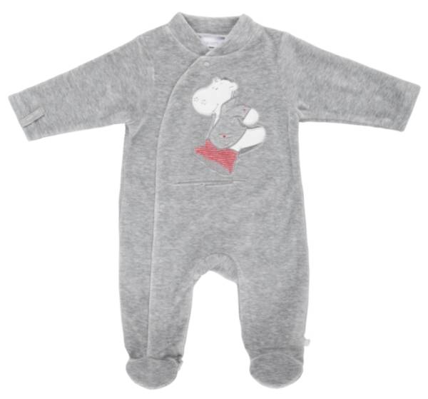 Noukies Pyjama Velours Gris Victor BDM Boy - 12 mois