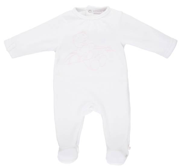 Noukies Pyjama Velours Blanc Chat Iris Cocon Girl - 9 mois