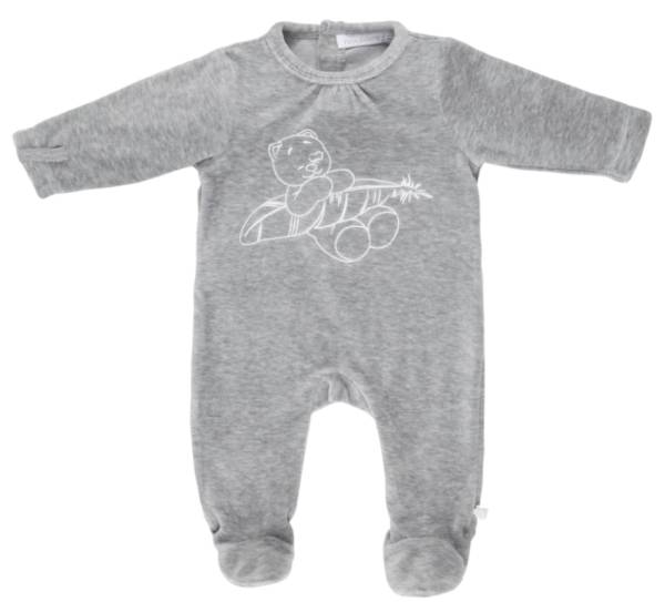 Noukies Pyjama Velours Gris Chat Iris Cocon Girl - 12 mois