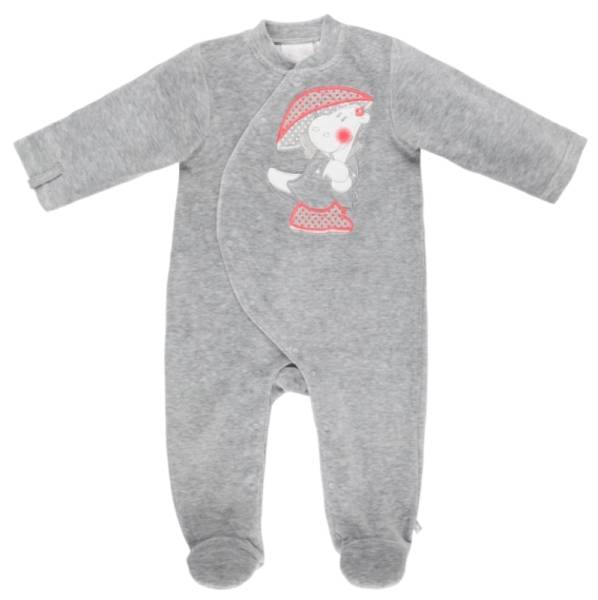 Noukies Pyjama Velours Gris Victoria BDM Girl - 12 mois