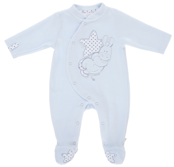 Noukies Pyjama Ane Paco Velours Ciel - 1 mois