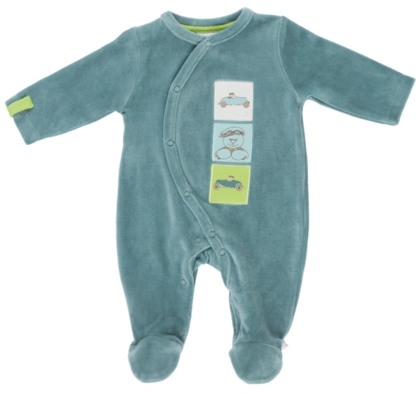 Noukies Pyjama Nouky Velours Vert - 1mois