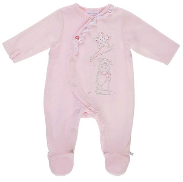 Noukies Pyjama Lola Velours Rose - Prématuré