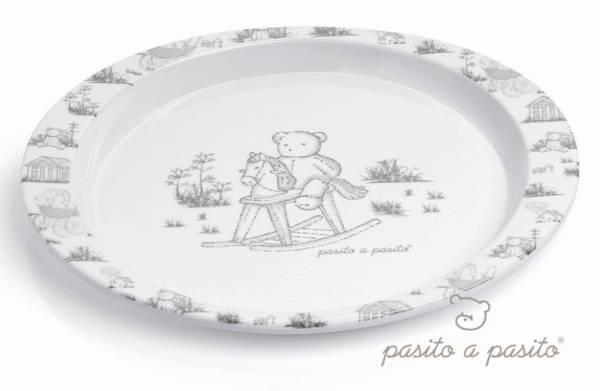 Pasito A Pasito Assiette Plate Ours Gris