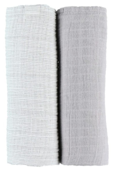 Noukies Lot 2 Langes Gris Mousseline Bio