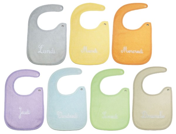 Babycalin Lot de 7 Bavoirs Journalier