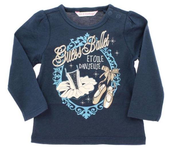 Guess Enfant Tee-Shirt Manches Longues Bleu Danseuse Etoile 12 mois