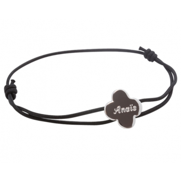 Petits Trésors Bracelet Cordon Trèfle Argent