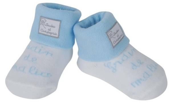 Doudou et Compagnie Chaussettes Grain de Malice Bleu - 0-6 Mois