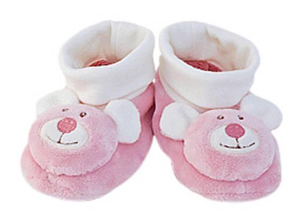 Doudou et Compagnie Chaussons Souris Rose Monster
