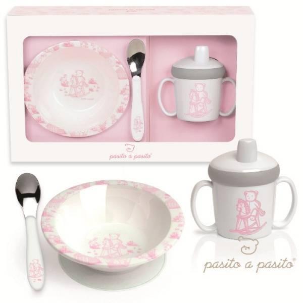 Pasito A Pasito Coffret Repas Ours Rose ancien modèle Pasito A Pasito Coffret Repas Ours Rose ancien modèle