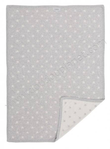 Noukies Couverture Gris Clair Blanc Tricot Jacquard - 75x100 cm