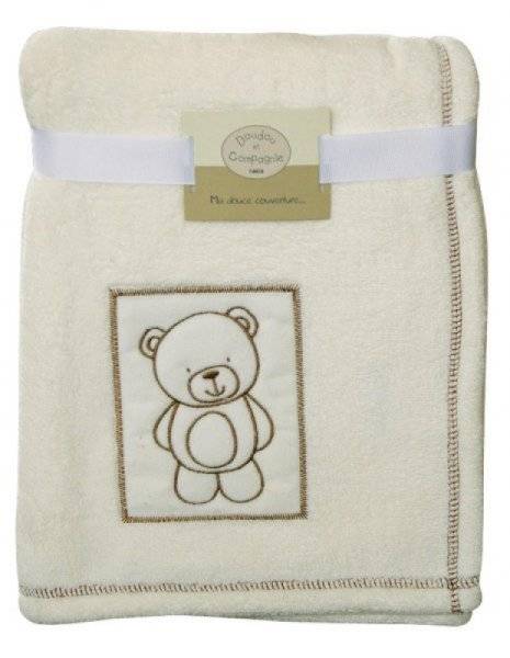 Doudou et Compagnie Couverture Polaire Ourson Ivoire