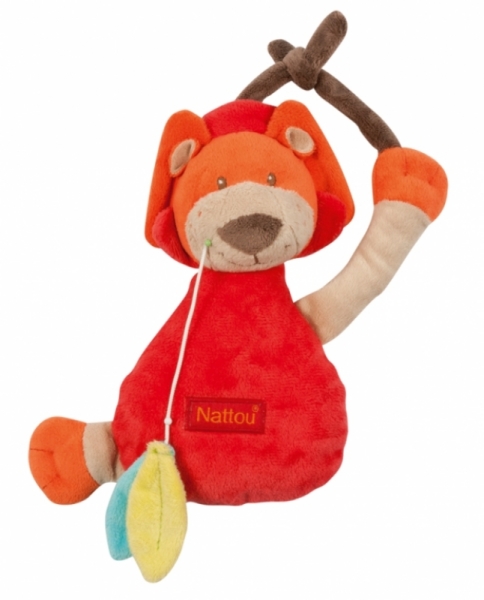 Nattou Peluche Flatsie Vibrant Lion Rouge
