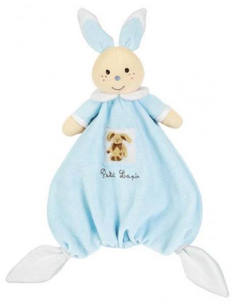 Nounours Doudou Lapin Bleu