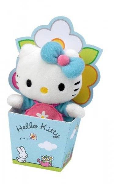 Jemini Doudou Mini Hello Kitty Floral Bleu - 10 cm
