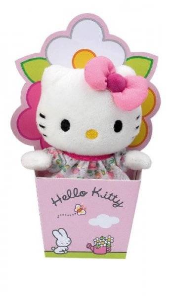 Jemini Doudou Mini Hello Kitty Floral Rose - 10 cm