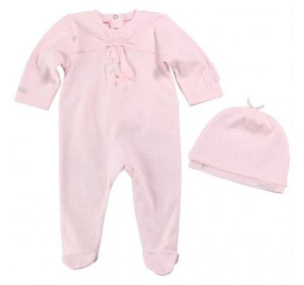 Absorba Ensemble à Pois Rose Dors bien et Bonnet Fille 1 mois