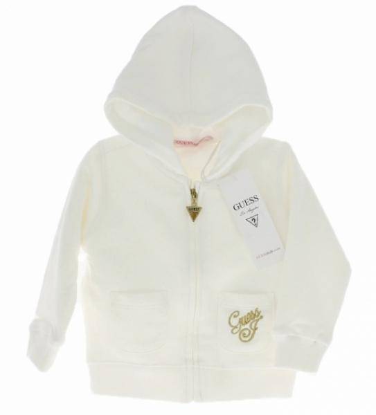 Guess Enfant Gilet à Capuche Ivoire Fille 12 mois