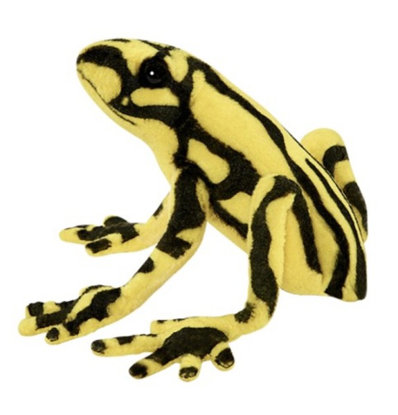 Anima Peluche Grenouille Jaune Noire - 17 cm