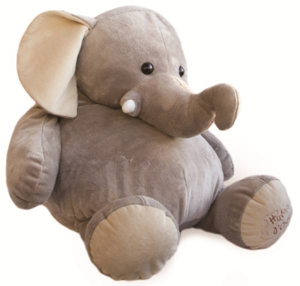 Histoire d Ours Peluche Géante Elephant Gris - 80 cm