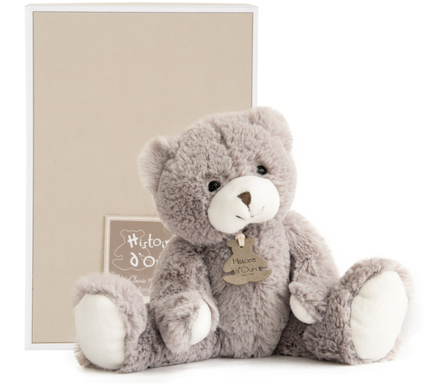 Histoire d Ours Peluche Calin Ours Gris Perle - 35 cm