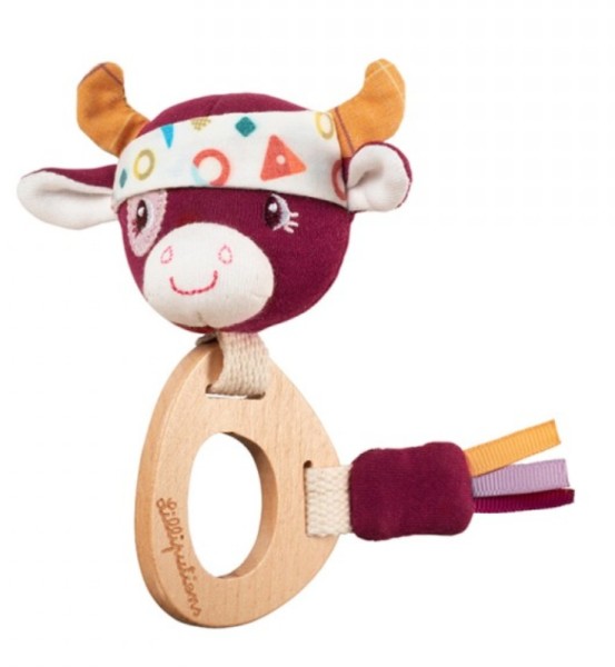 Lilliputiens Hochet Bois Vache Rosalie