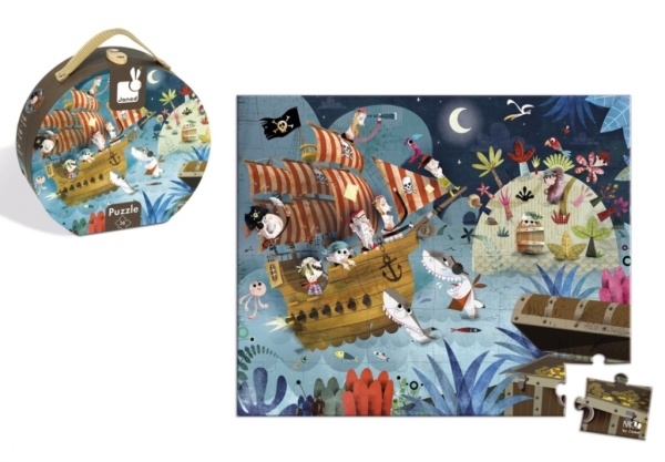 Janod Puzzle Chasse aux Trésors Valisette Ronde - 36 pièces Janod Puzzle Chasse aux Trésors Valisette Ronde - 36 pièces
