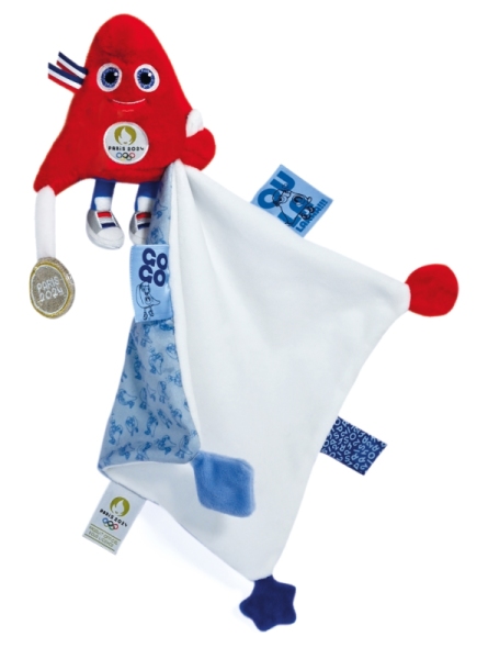 Doudou et Compagnie Doudou Bebe Champion - Peluche mascotte JO Paris 2024 - 22 cm