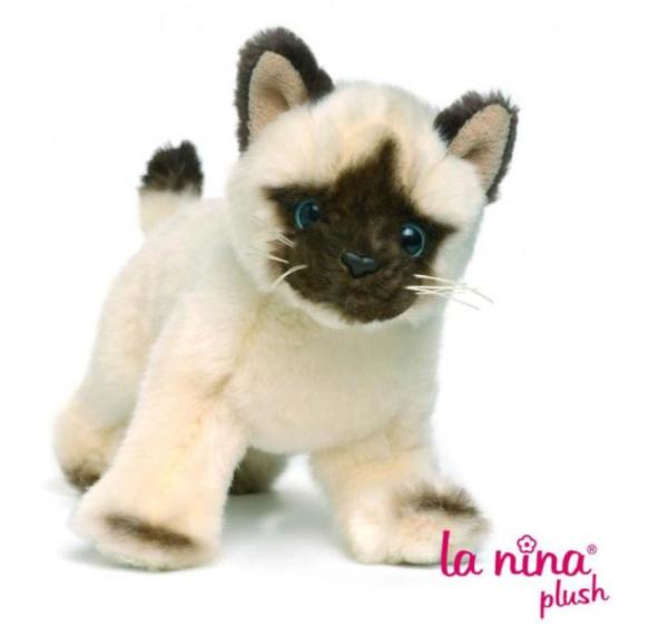 La Nina Peluche Chat Siamois Debout - 23 cm