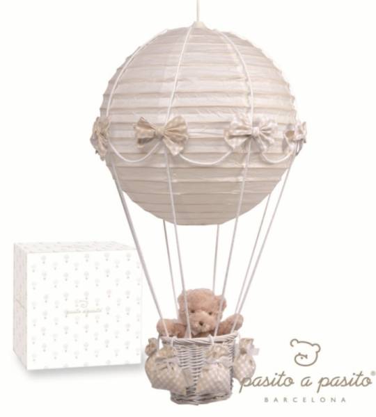 Pasito A Pasito Lampe Montgolfière Carreaux Beige
