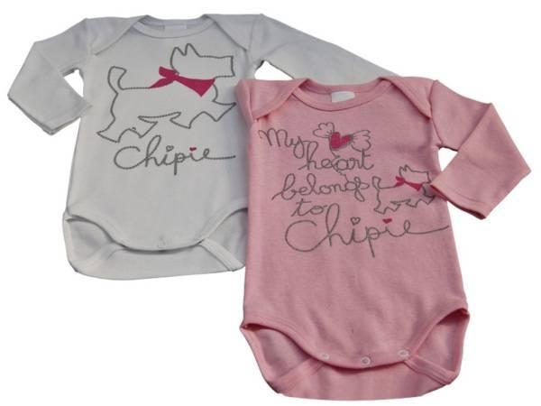 Chipie Lot de 2 Body Blanc et Rose 12 mois