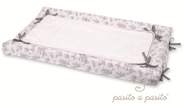 Pasito A Pasito Matelas à Langer Toile de Jouy Gris