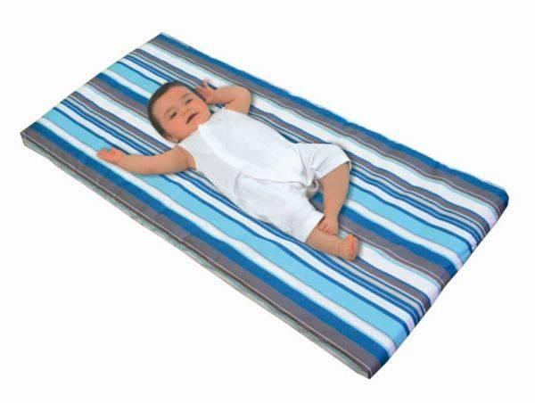 Candide Matelas Nomade Roulé Rayures Vert Turquoise