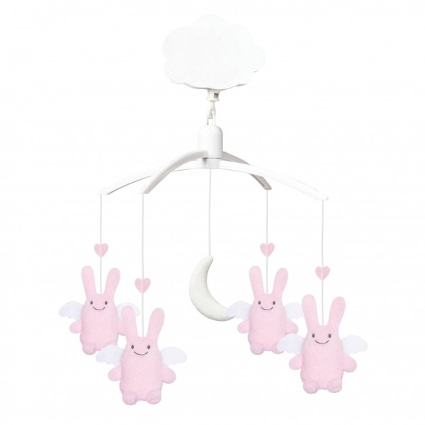 Trousselier Mobile Musical Ange Lapin Rose
