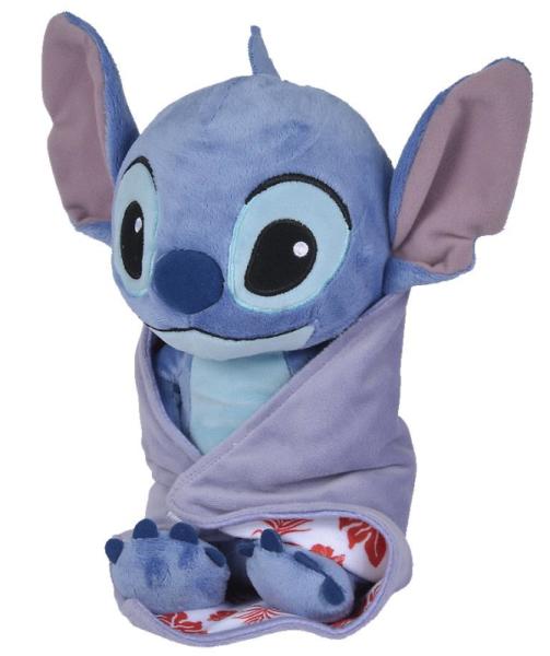 Disney Peluche Stitch et sa couverture - 25 cm