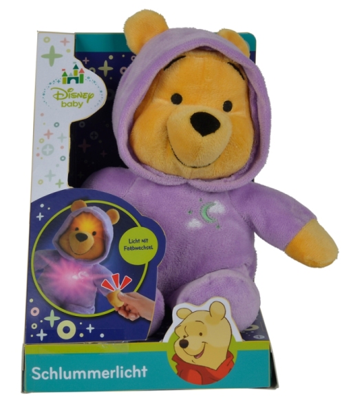 Disney Baby Peluche Winnie l'Ourson Lumineux Violet - 25 cm
