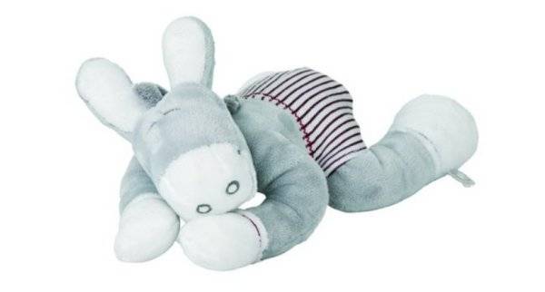 Noukies Peluche Ane Paquito Couchée Noukies Peluche Ane Paquito Couchée