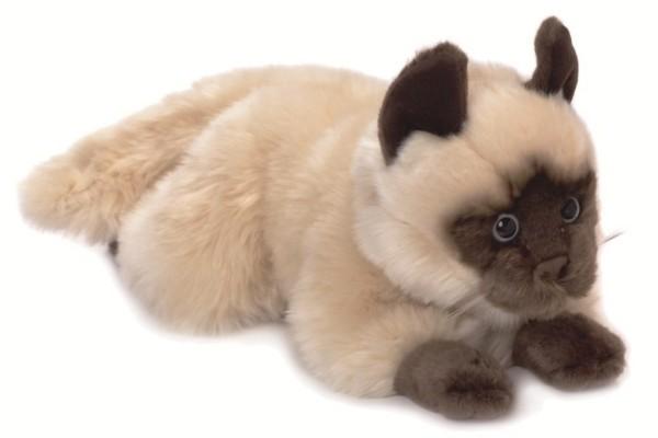  Peluche Chat Siamois Couché - 33 cm