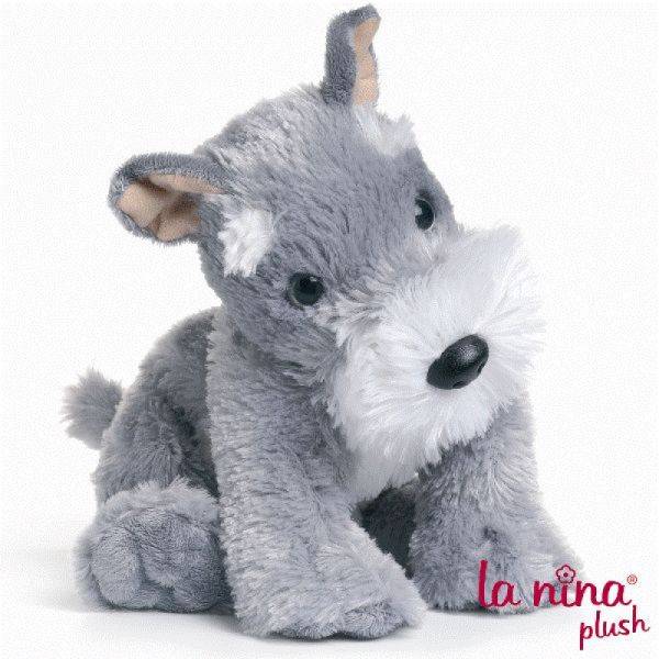 La Nina Peluche Chien Schnauzer Gris