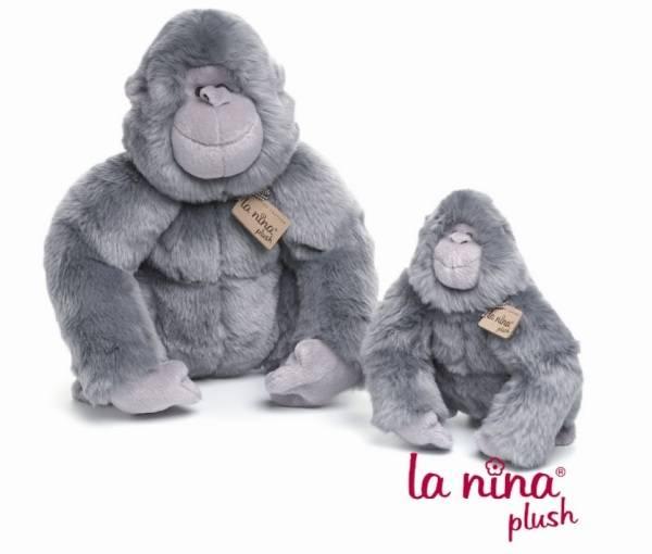 La Nina Peluche Gorille Gris - 20 cm